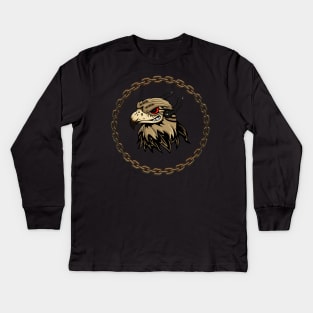 Funny angry steampunk eagle Kids Long Sleeve T-Shirt